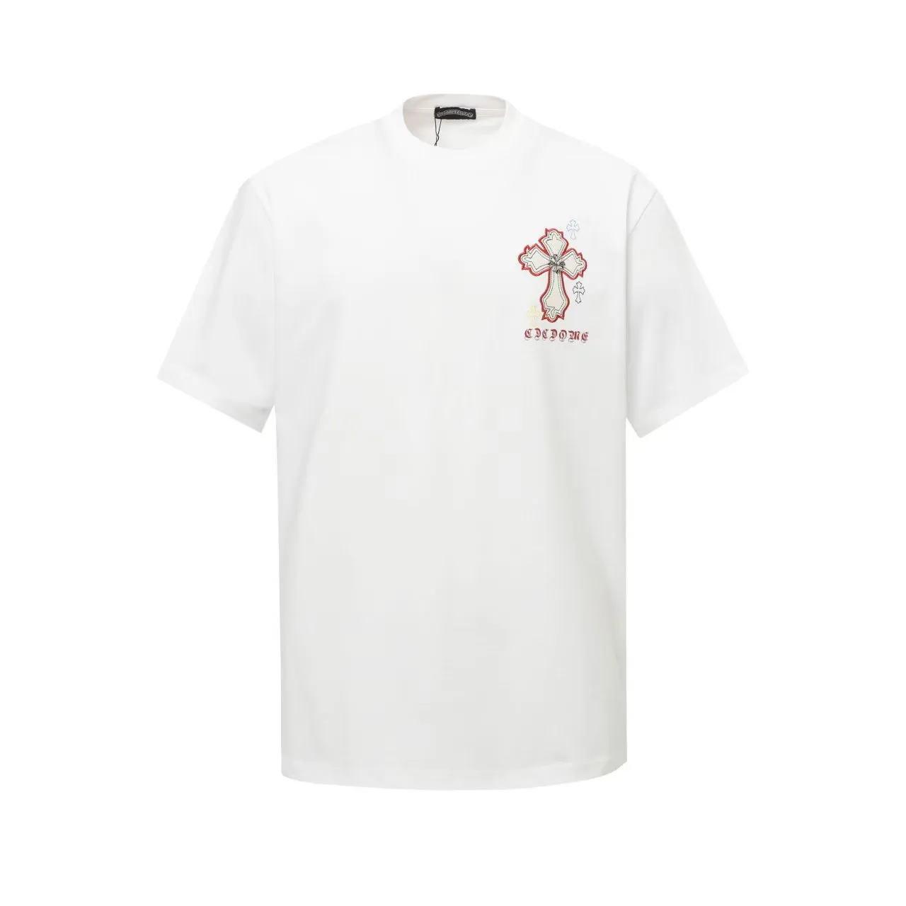 P180 Chrome Hearts* Chrome Hearts are made of 320g double yarn fabric, 1*1 Solona rib, imported digital front and rear white ink direct injection + laser embroidery, hand-nailed hardware accessories, loose version, same style for men and women. Color: Black White Size: XS S M L